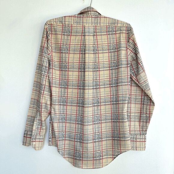 Vintage 70s Macrae Prest Plaid Button-Up Shirt - Permanent Press - S 14-14½ - Picture 5 of 11